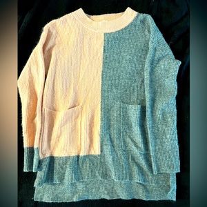 Size S, VICI gray and pink soft sweater with pockets.